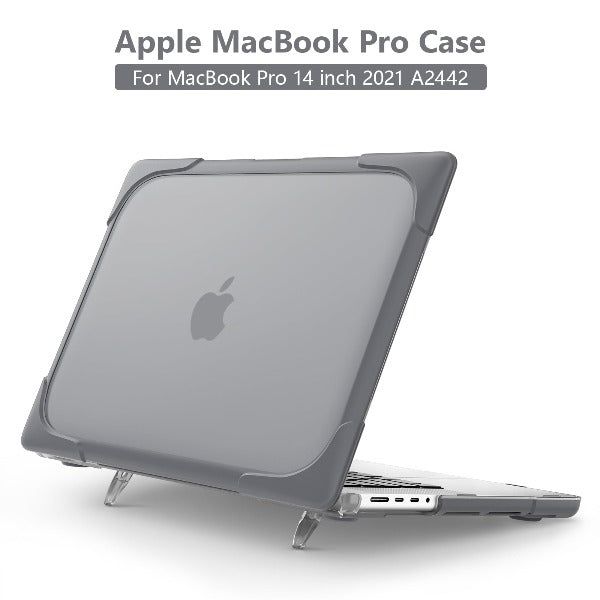 Apple MacBook Pro 14.2-inch 2021 (A2442)- Dual Material full Protective Cover Case- Gray