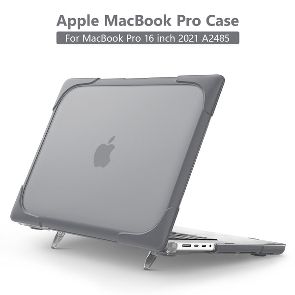 MacBook Pro 16.2-inch 2021 (A2485)- Dual Material full Protective Cover Case- Gray