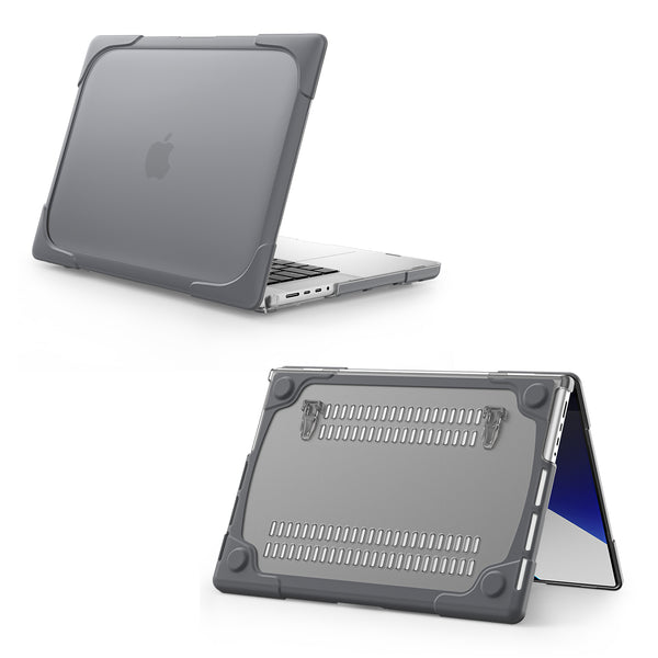 MacBook Pro 16.2-inch 2021 (A2485)- Dual Material full Protective Cover Case- Gray