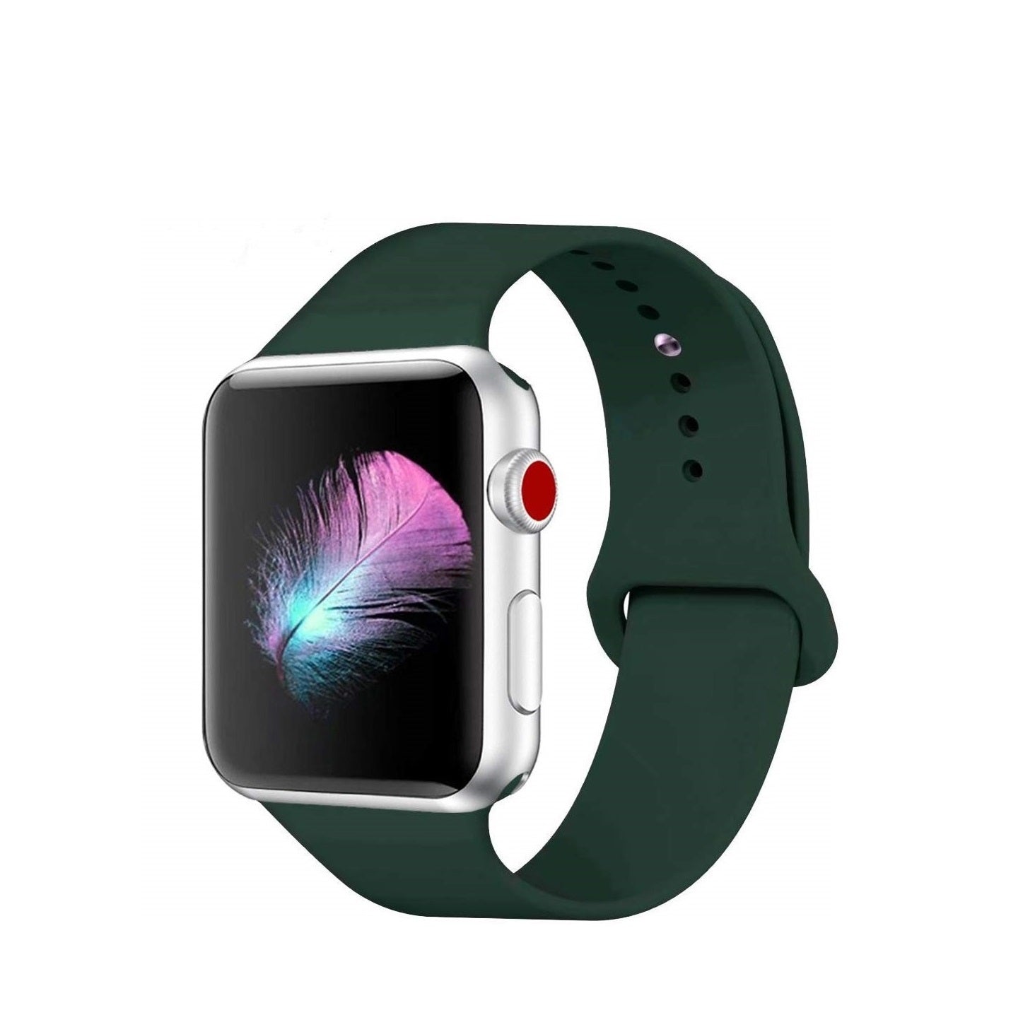 Silicone Sport Band For Apple Watch 42/44M-Dark Green