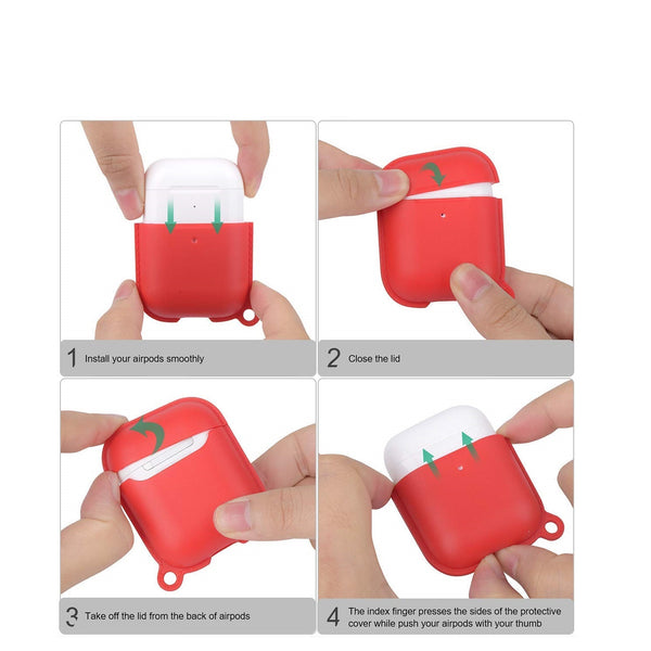 Wiwu eggshell 360 protect TPU case for airpods 1&2 - Red