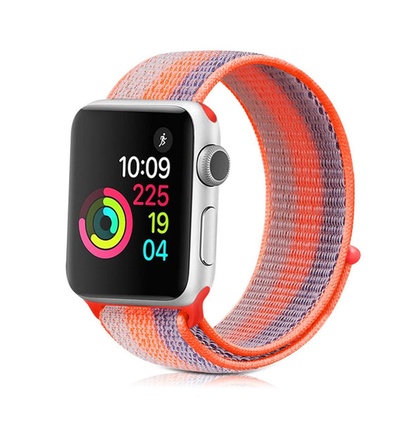 Woven Nylon Apple Watch Sport Loop 42/44MM-Orange Stripe