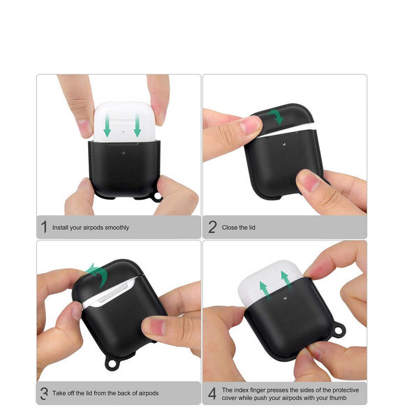 Wiwu eggshell 360 protect TPU case for airpods 1&2 - Black