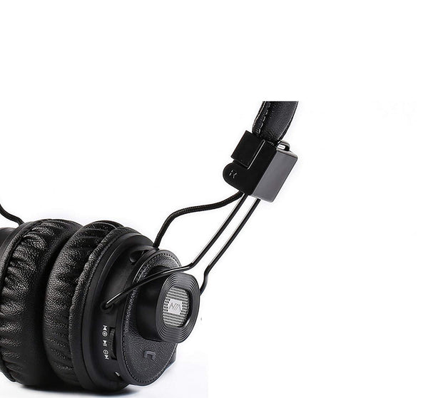 Nia X5SP Wireless Sound Bluetooth V4.2 Headphone With Speaker - Black