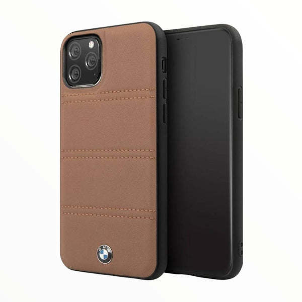 BMW Genuin Leather Hard Cover Case For iphone 11 Pro Max-Havana