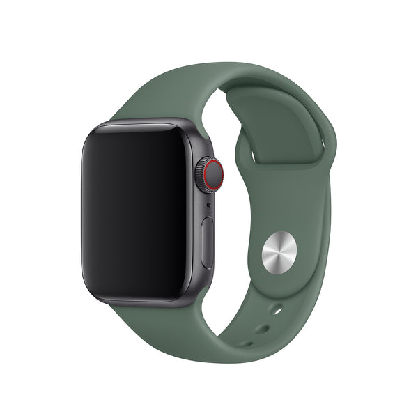 Silicone Sport Band For Apple Watch 42/44M-Pine Green