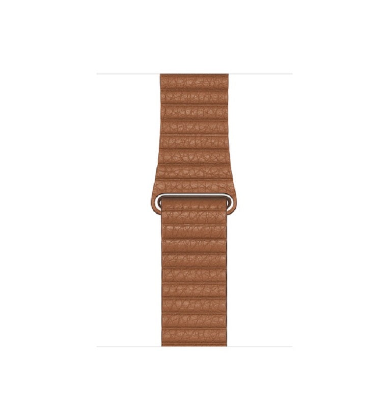 Leather Loop Band with Magnet for Apple Watch 42/44MM-Saddle Brown