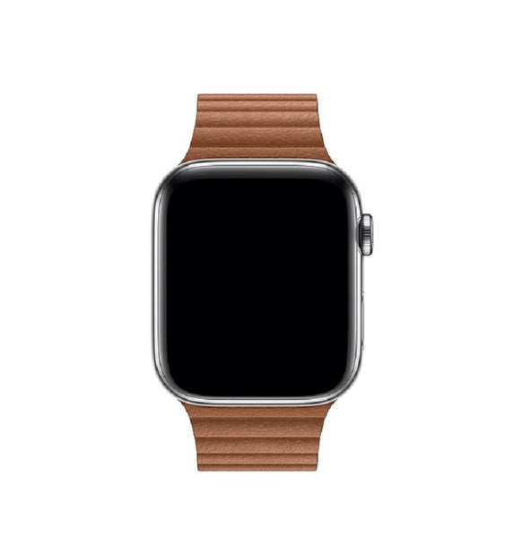 Leather Loop Band with Magnet for Apple Watch 42/44MM-Saddle Brown