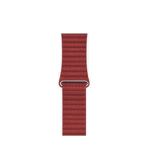 Leather Loop Band with Magnet for Apple Watch 42/44MM-Dark Red