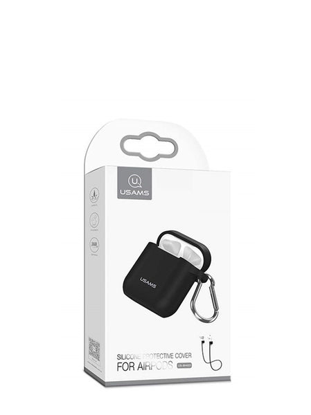 USAMS US-BH423 Silicone Case Earphone Anti-lost Wire for Airpods 1&2-Black