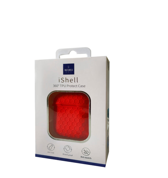 Wiwu Ishell 360 TPU Protect Case For Airpods 1&2-Red