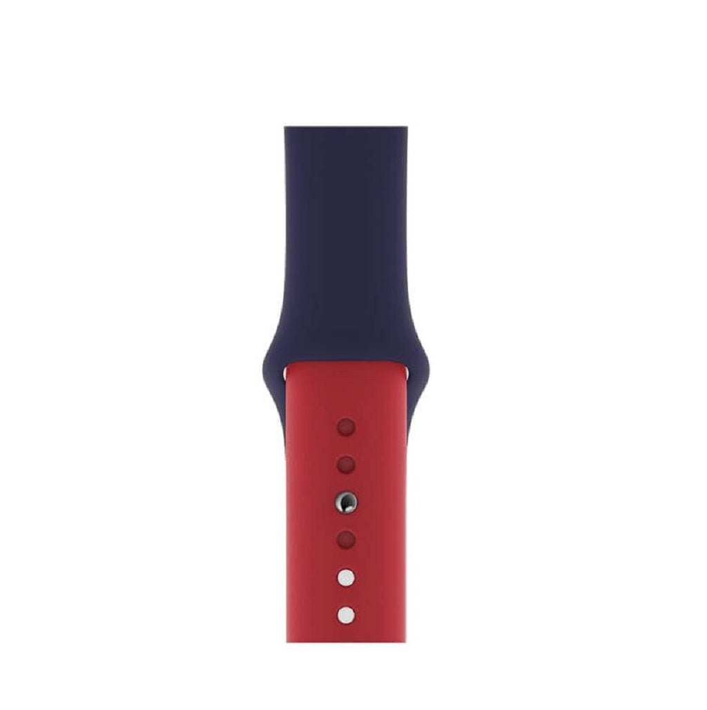 Silicone Sport Band For Apple Watch 42/44M-Red/Blue